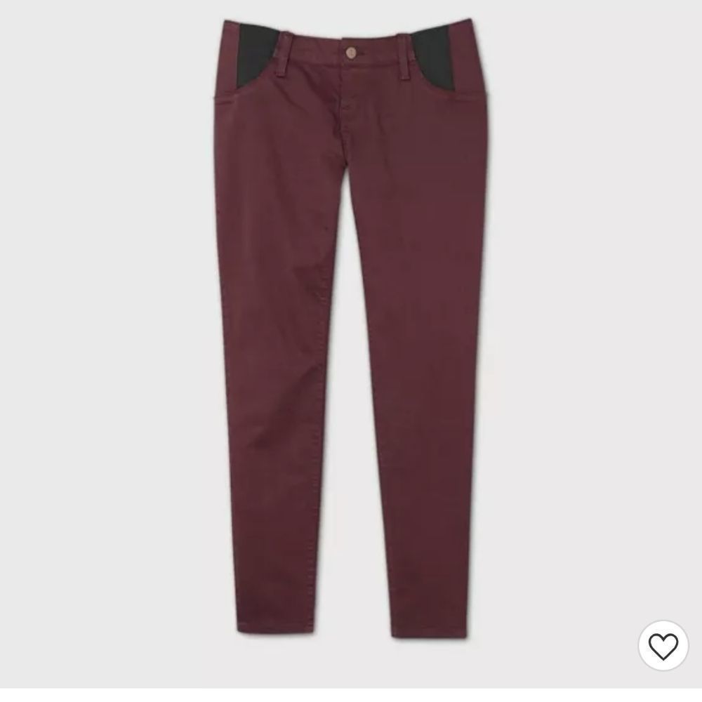 Isabel Maternity 00 Low Rise Side Panels Skinny Jeans Jeggings Burgundy NWT